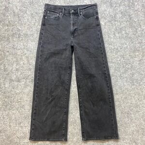 Gap Wide Leg Sky High Jeans Women's 28/6 R Dark Gray Black Denim Pants